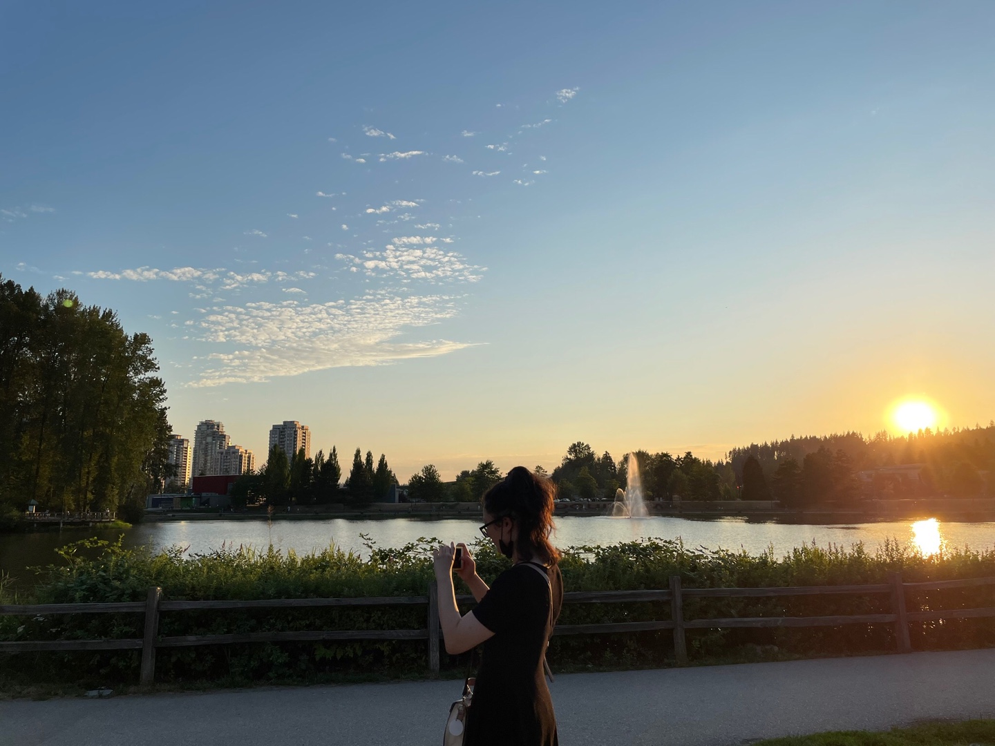 Picture taken at Lafarge Lake wearing a black dress